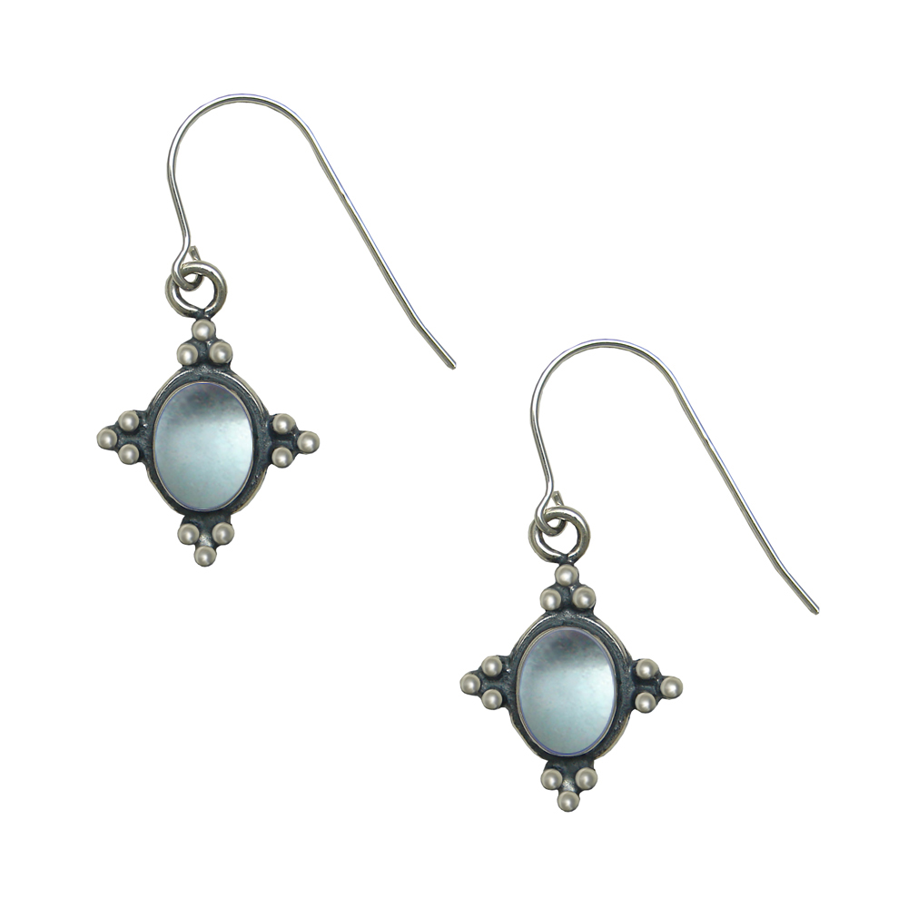 Sterling Silver Small Blue Topaz Gemstone Drop Dangle Earrings